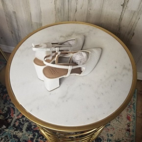 INC International Concepts Brelina Slingback Heel White Block - Picture 4 of 6